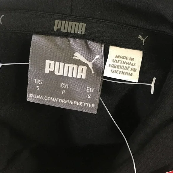 PUMA Men's SMALL Split Logo Hoodie Puma Black/High-Risk Red - Picture 4 of 5